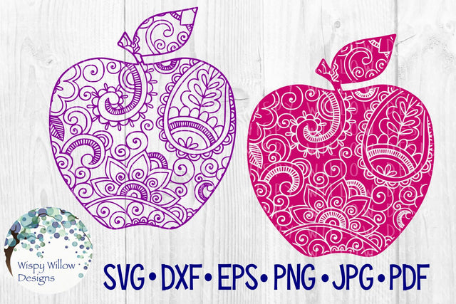 Apple Zentangle Bundle SVG Wispy Willow Designs 