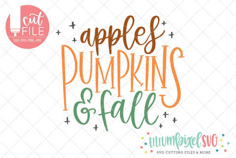 Apples Pumpkins Fall SVG Lilium Pixel SVG 