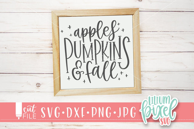Apples Pumpkins Fall SVG Lilium Pixel SVG 