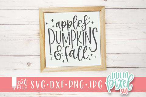 Apples Pumpkins Fall SVG Lilium Pixel SVG 