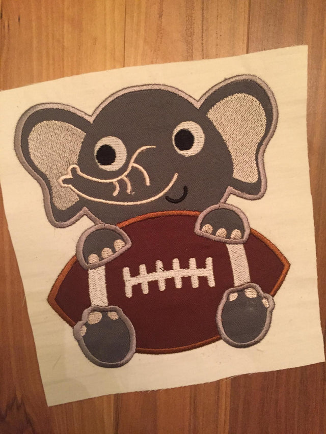Appliqué Embroidery Football Elephant Embroidery/Applique MissMarysEmbroidery 