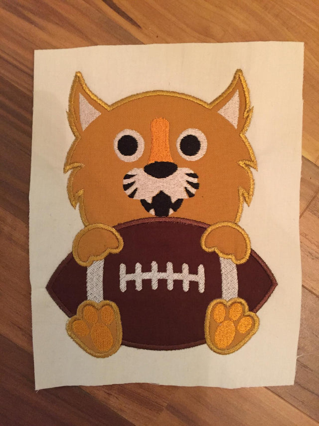 Appliqué Embroidery Football Wildcat Embroidery/Applique MissMarysEmbroidery 