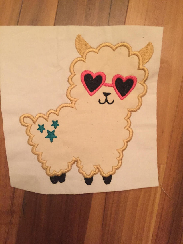 Appliqué Sunglasses Llama Embroidery/Applique MissMarysEmbroidery 