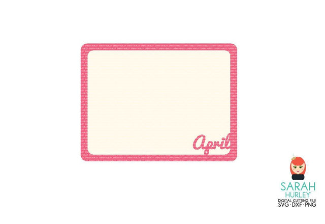 April Journaling Card SVG Sarah Hurley 