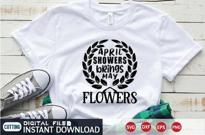 april showers brings may flowers SVG designer krishna 