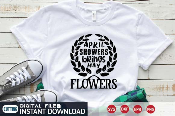 april showers brings may flowers SVG designer krishna 