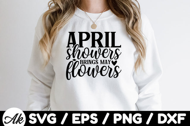 April showers brings may flowers svg SVG akazaddesign 