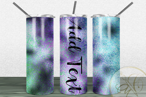 Aqua Iridescent 20oz Skinny Tumbler Sublimation | Add your own Text Sublimation Marlene Campos 