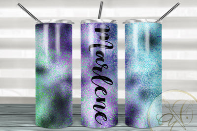Aqua Iridescent 20oz Skinny Tumbler Sublimation | Add your own Text Sublimation Marlene Campos 