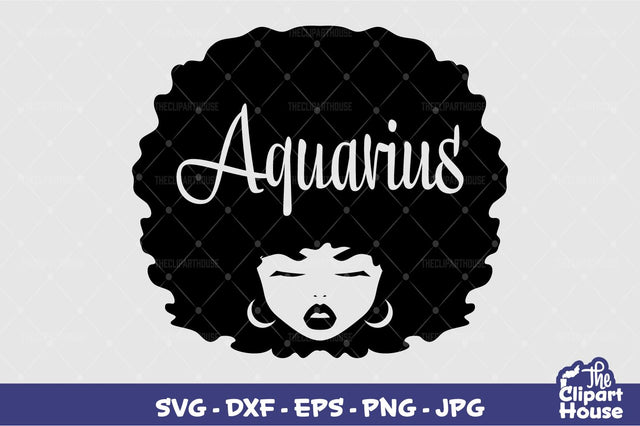 Aquarius Afro Woman SVG The Clipart House 