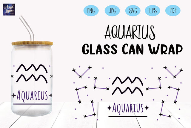 Aquarius Glass Wrap | Aquarius Libbey Glass Wrap SVG Angel Lynne Designs 