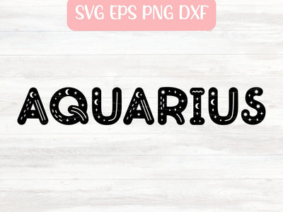Aquarius Zodiac Sign SVG File for Cricut or Silhouette, Horoscope Sublimation PNG, Digital Download Commercial Use SVG Apple Grove Designs 