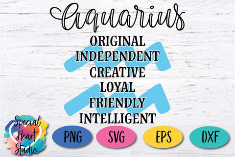 Aquarius Zodiac Sign SVG Special Heart Studio 