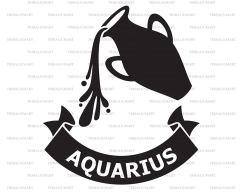 Aquarius zodiac sign SVG TribaliumArtSF 