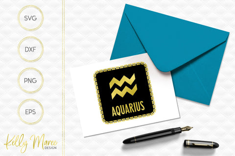Aquarius Zodiac SVG Cut File Kelly Maree Design 