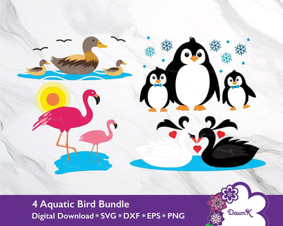 Aquatic Bird Bundle - Get Creative with Four Fun Designs SVG DawnKDesigns 