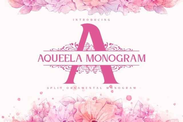 Aqueela Monogram Font yumnatype 