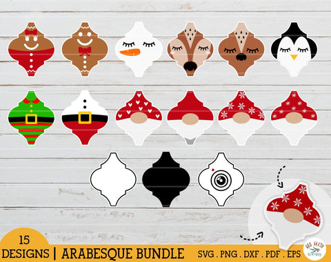 Arabesque Christmas bundle SVG,santa elf SVG,Gnome bundle SVG Redearth and gumtrees 