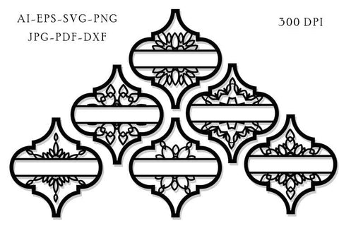 Arabesque Christmas Layered Design. Christmas Decor Laser Cut. 3D Arabesque SVG Evgenyia Guschina 