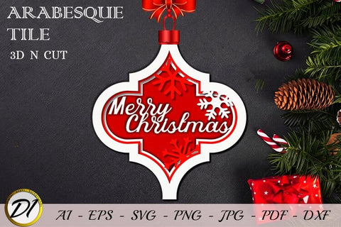 Arabesque Christmas Layered Design. Christmas Decor Laser Cut 3D. SVG Evgenyia Guschina 