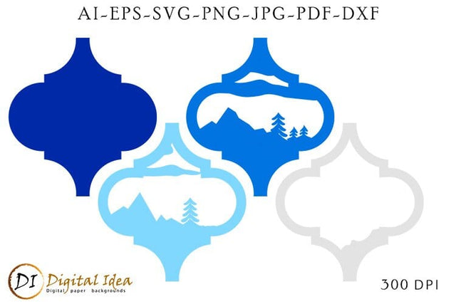 Arabesque Christmas Layered Design. Laser Cut Arabesque Decor. SVG Evgenyia Guschina 