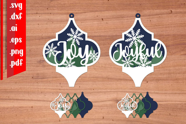 Arabesque Christmas Ornament Layered 2 3D Paper zafrans studio 