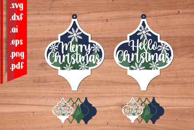 Arabesque Christmas Ornament Layered 3D Paper zafrans studio 
