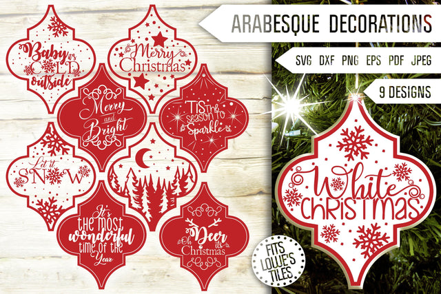 Arabesque Christmas Ornament Svg Bundle. Merry Christmas Svg SVG Mint And Beer Creations 