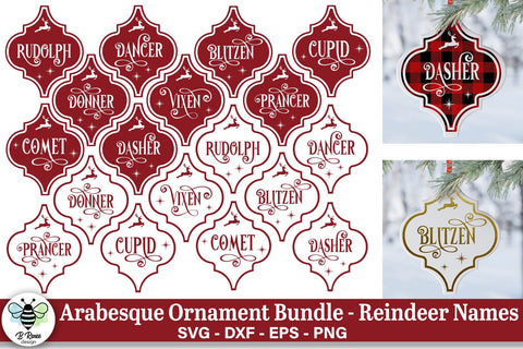 Arabesque Christmas Ornament SVG Bundle | Reindeer Ornament SVG SVG B Renee Design 