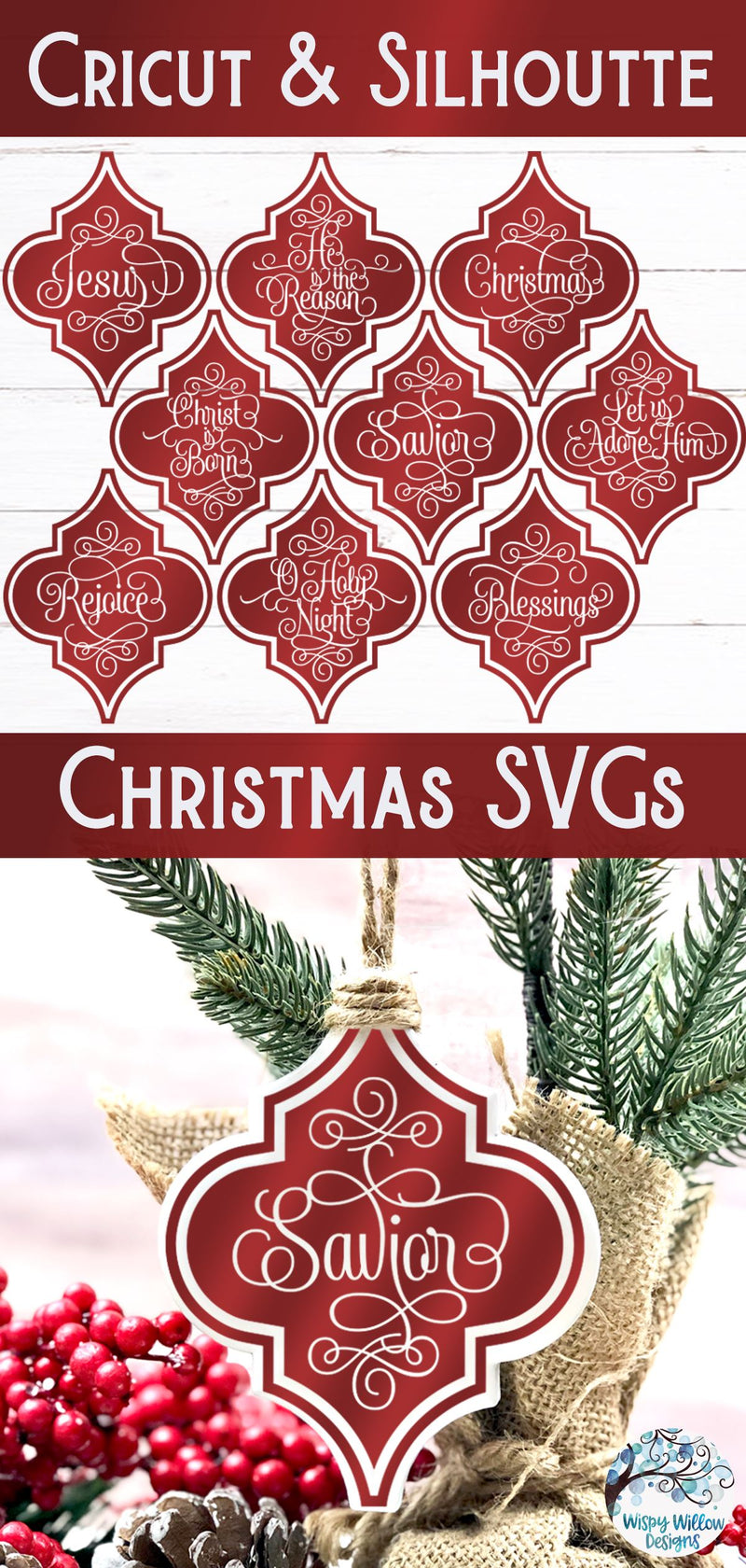 Arabesque Christmas Ornament SVG Bundle - So Fontsy