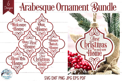 Arabesque Christmas Ornament SVG Bundle SVG Wispy Willow Designs 