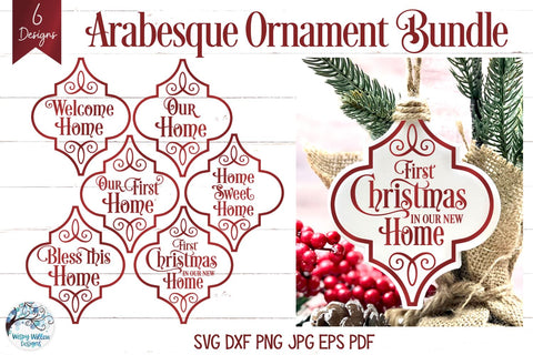 Arabesque Christmas Ornament SVG Bundle SVG Wispy Willow Designs 