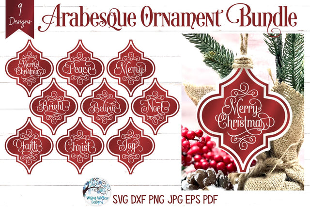 Arabesque Christmas Ornament SVG Bundle SVG Wispy Willow Designs 
