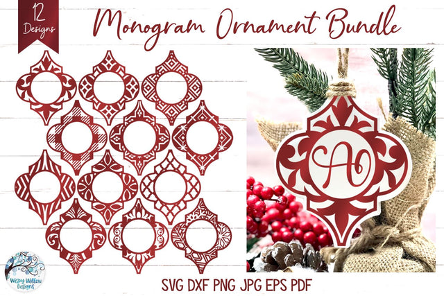 Arabesque Christmas Ornament SVG Bundle SVG Wispy Willow Designs 