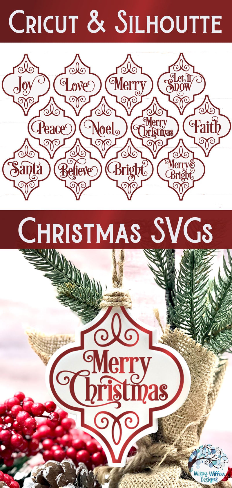 Arabesque Christmas Ornament SVG Bundle - So Fontsy