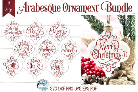 Arabesque Christmas Ornament SVG Bundle SVG Wispy Willow Designs 