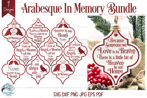 Arabesque Christmas Ornament SVG Bundle SVG Wispy Willow Designs 