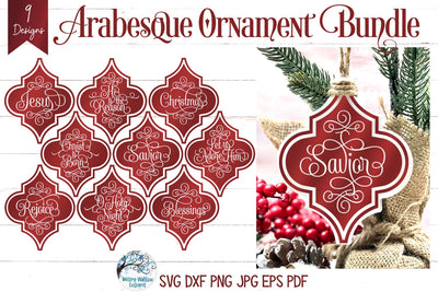 Arabesque Christmas Ornament SVG Bundle SVG Wispy Willow Designs 