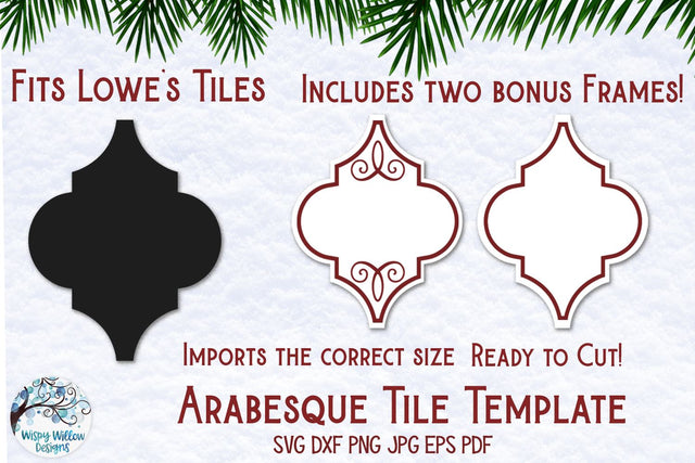 Arabesque Christmas Ornament SVG Template and Frames SVG Wispy Willow Designs 