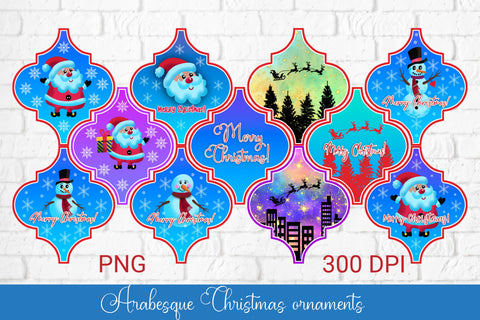 Arabesque Christmas ornaments bundle png Sublimation Svetana Studio 