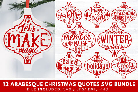 Arabesque Christmas Quotes SVG Bundle SVG Regulrcrative 