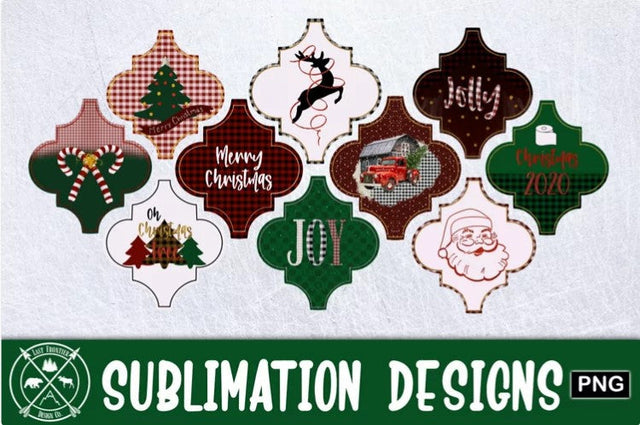 Arabesque Christmas Tile Sublimation Sublimation Last Frontier Design Co. 