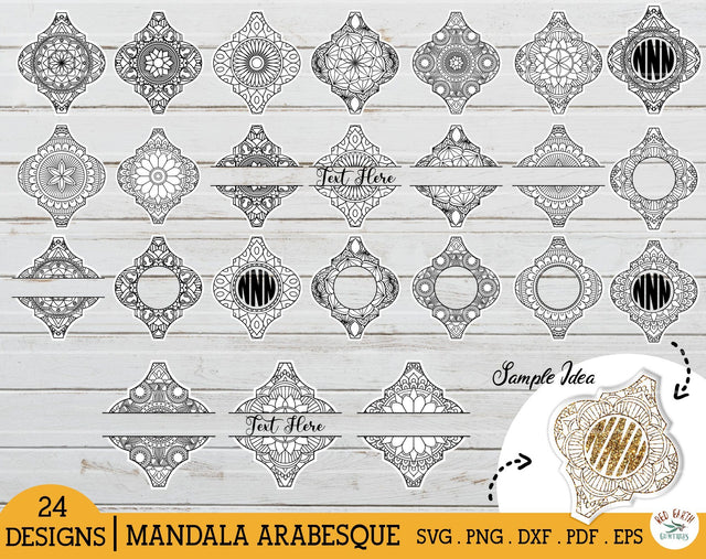 Arabesque mandala bundle SVG, Arabesque Mandala monogram SVG SVG Redearth and gumtrees 
