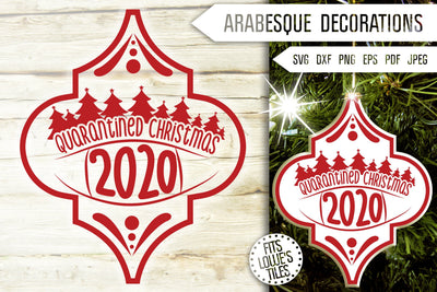 Arabesque Quarantined Christmas 2020 Svg. Funny Covid Svg. Arabesque Ornaments Svg. Lowe's Tile Svg. Virus Svg. Quarantine Dxf, Eps, Png Pdf SVG Mint And Beer Creations 