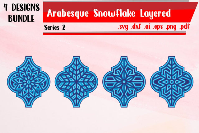Arabesque Snowflake Layered 2 3D Paper zafrans studio 