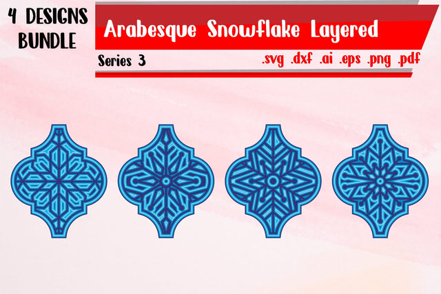 Arabesque Snowflake Layered 3 3D Paper zafrans studio 