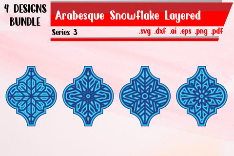 Arabesque Snowflake Layered 3 3D Paper zafrans studio 