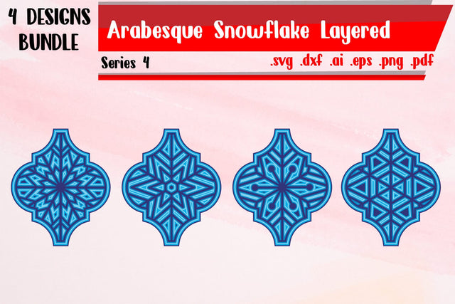 Arabesque Snowflake Layered 4 3D Paper zafrans studio 