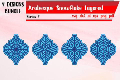 Arabesque Snowflake Layered 4 3D Paper zafrans studio 