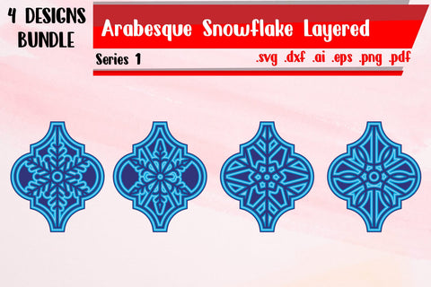Arabesque Snowflake Layered Bundle 1 SVG zafrans studio 